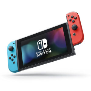 Nintendo Switch with Neon Blue and Neon Red