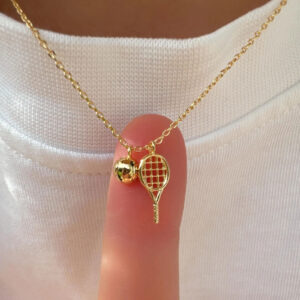 Tennis Racket Pendant Necklace