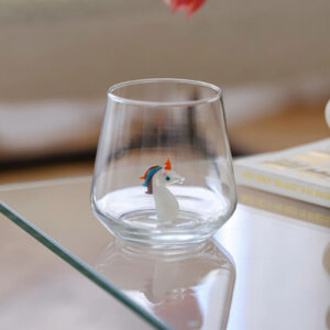 Tiny Unicorn Figurine Drinking Glass