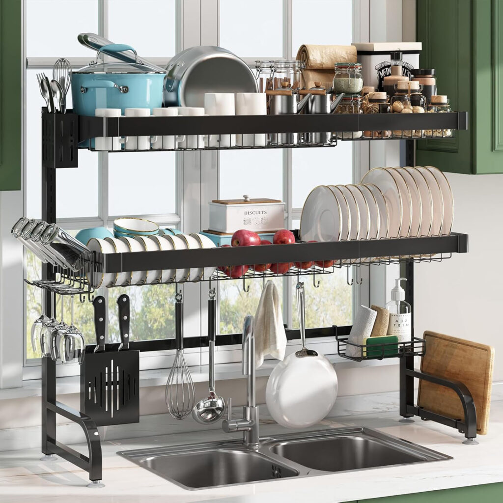 Over The Sink Dish Drainer Drying Rack - CRAOB