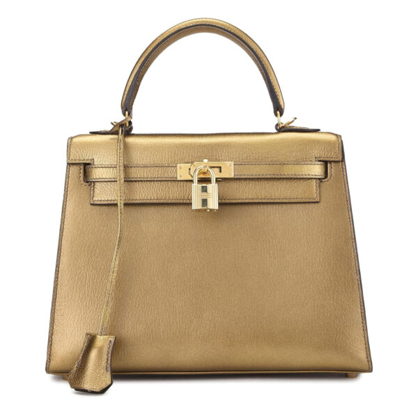 Metallic Gold Chevre Kelly Sellier