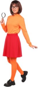 Black Glasses Orange Socks Wig with Hair Net