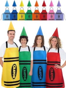 Color Crayon Apron and Funny Gnome Cone Hats