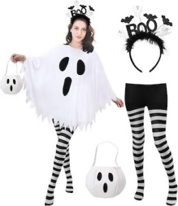 Ghost Costume Women Poncho