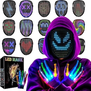 Led-Mask Gloves Halloween-Costumes