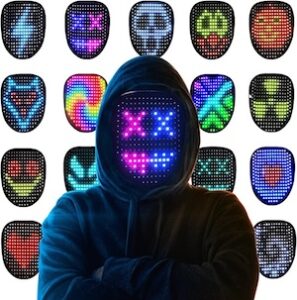 Led Mask Halloween Costume for Kids Adults