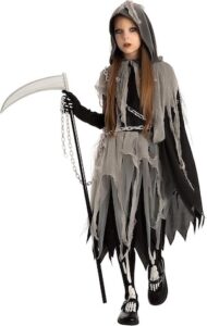 Girl Grim Reaper Costume with Gloves