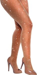 Sexy Sparkly Fishnets Stockings Jeweled High Waist Fishnet Tights