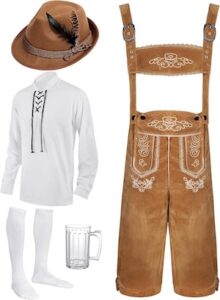 Toulite 6 Pcs German Oktoberfest Costume Set for Men