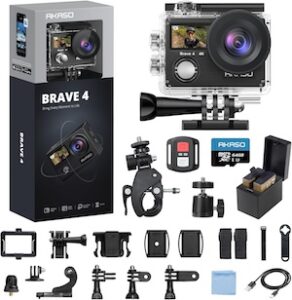 AKASO Brave 4 Action Camera 4K Bicycle Helmet Accessories Kit Bundle