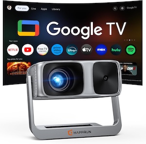 HAPPRUN 2000 ANSI Official Licensed Google TV Outdoor Projector
