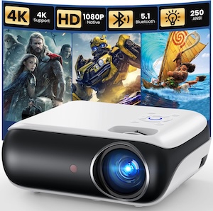 HAPPRUN Native 1080P Bluetooth Mini Projector