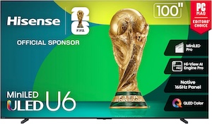 Hisense 100" Class U6 Series Best Value Mini-LED 4K UHD Smart HDR Gaming Fire TV