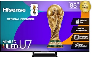 Hisense 85 U7 Mini-LED ULED 4K UHD Best Premium Gaming Google Smart TV