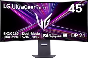 LG 45GX950A-B 45-inch Ultragear 5K2K WUHD (5120 x 2160) OLED Curved Gaming Monitor