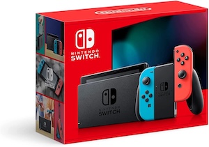 Nintendo Switch with Neon Blue and Neon Red Joy‑Con