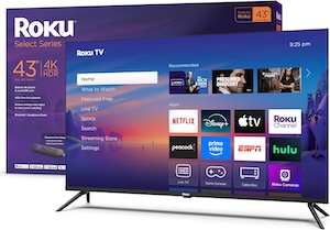 Roku 43-Inch Select Series 4K HDR Smart TV (2025)