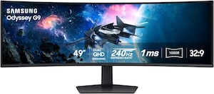 SAMSUNG 49” Odyssey G9 Series DQHD 1000R Curved Gaming Monitor