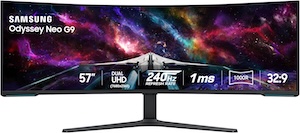 SAMSUNG 57 Odyssey Neo G9 (G95NC) Series Dual 4K UHD 1000R Curved Gaming Monitor