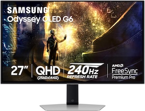 Samsung 27” Odyssey OLED G6 (G61SD) QHD & QD-OLED 240Hz gaming monitor