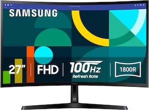 Samsung 27 Essential S3 (S36GD) FHD 1800R Curved Computer Monitor