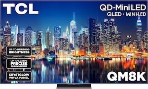 TCL 75-Inch Class QM8K Series QD-Mini LED 4K UHD Google Smart TV