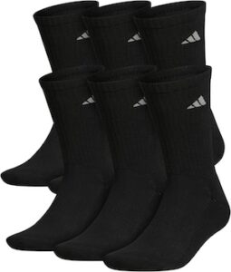 adidas mens Athletic Cushioned Crew Socks With Arch Compression for a Secure Fit (6-pair)